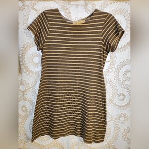 Sail to Sable STS  Navy Blue &White Striped Shift Dress Nautical short sleeve XL